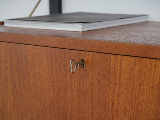 Danish Modular Shelving From The 1970s — Teak Veneer With Black Wall Rails, Ten Shelves – Bookcases, Wood (photo 10 of 18)