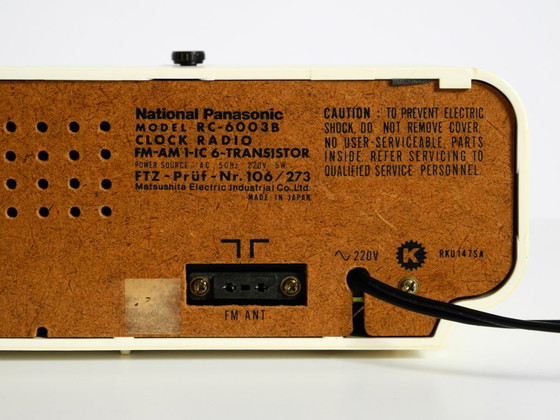 Image 1 of Original 1970s National Panasonic flip-number radio alarm clock model RC-6003B near to mint condition