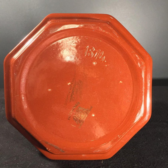 Art Deco Geometric Modernist Earthenware Pottery Vase from Saint Ghislain, 1935 (photo 9 of 12)