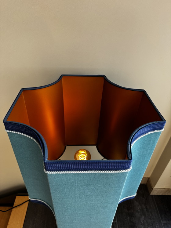 Image 1 of Lampada da tavolo vintage in ceramica blu