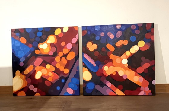Carl Soete – 2 Peintures originales – Set / Pendentif – Peintures et dessins, Other (photo 2 of 5)