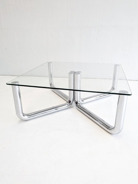 Mesa de centro Space Age Cromo y Cristal Años 70 – Mesas de centro, Vidrio (photo 6 of 6)
