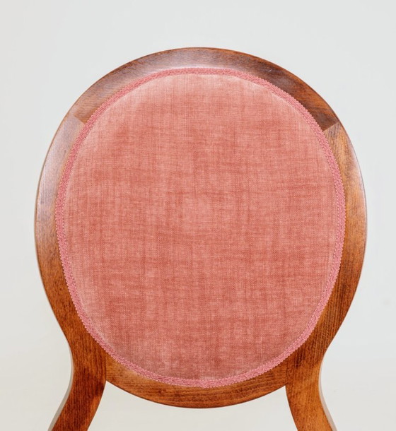 Image 1 of Ensemble de 6 chaises de salle à manger vintage en rose indienne