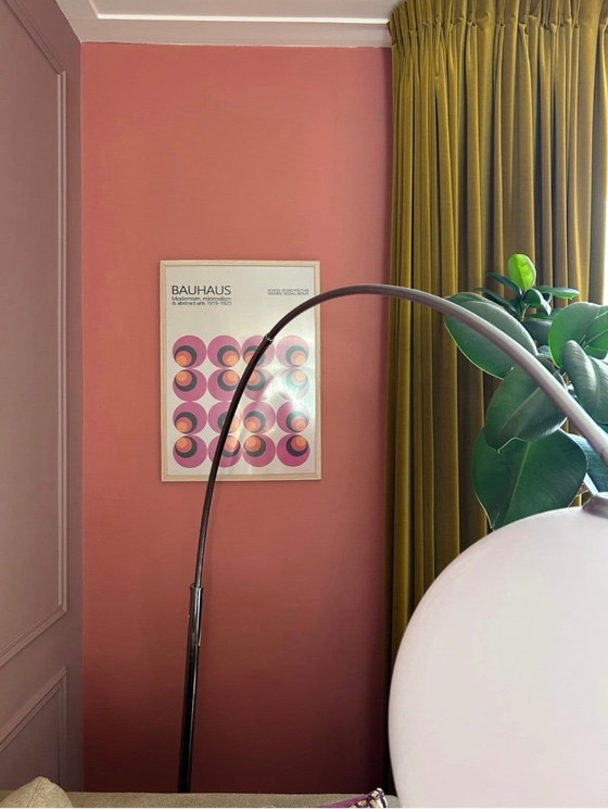 Bellissima grande lampada ad arco vintage in vero stile anni '70 / Space Age. – Lampade da terra, Marble (photo 12 of 18)