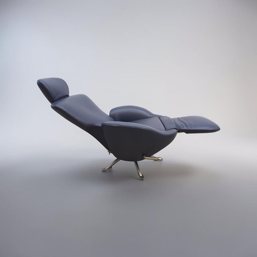 Fauteuil pivotant Cassina Dodo, fauteuil inclinable en cuir, chaise longue