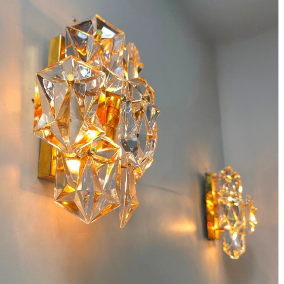 Image 1 of Kinkeldey wall lamps set of 2, 70s mid-century gilded glass