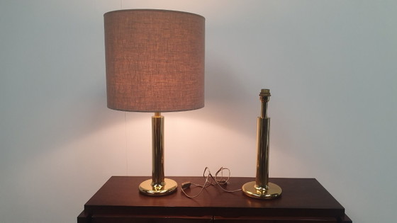 Image 1 of 2x XL Regency brass table lamp Baulmann Leuchten 80s