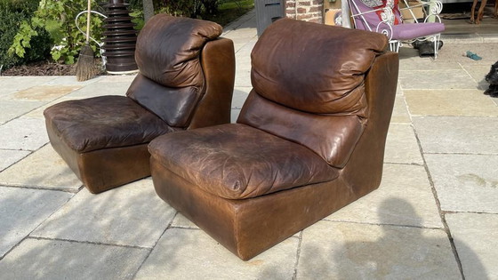 Ensemble de Fauteuils Vintage en Cuir de de Sede, années 1970 – Leather, Design (photo 2 of 8)