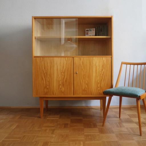 ❤️Hellerau Vitrinekast voor Cultureel Meubels Franz Ehrlich Serie 602 DDR Midden-eeuwse Bauhaus GERESTAUREERD