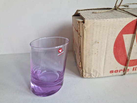 Image 1 of Set of 6 Vintage Alexandrite Wine Glasses, Vecris-Italy