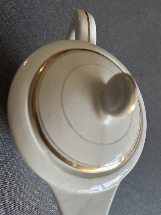 Image 1 of Moulin des Loups Orcerame France Art-Déco Ceramic coffee maker - Gold edging