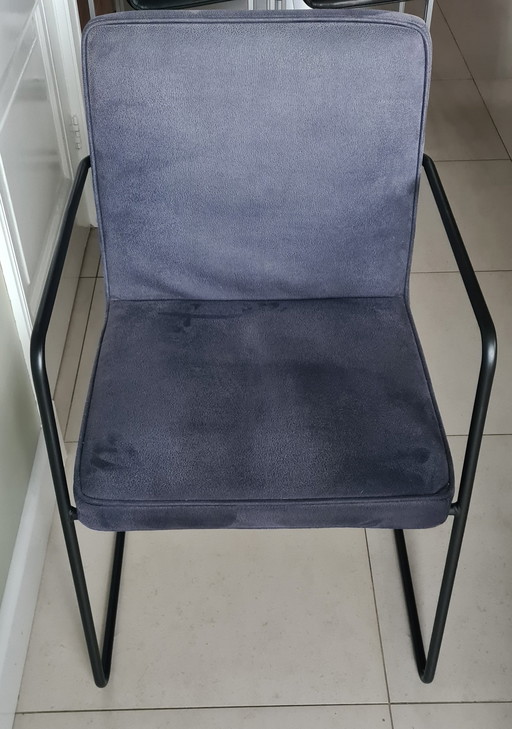 6 sedie con morbido rivestimento blu