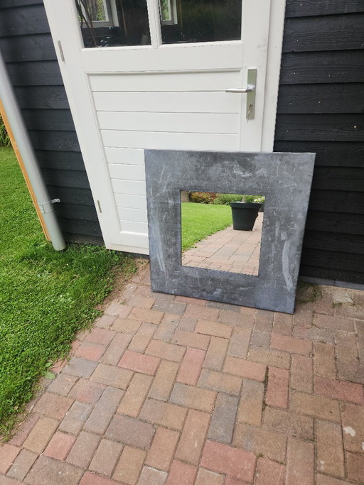 Miroir en acier recouvert de plomb 90x90 cm – spiegels, Glass, Metal