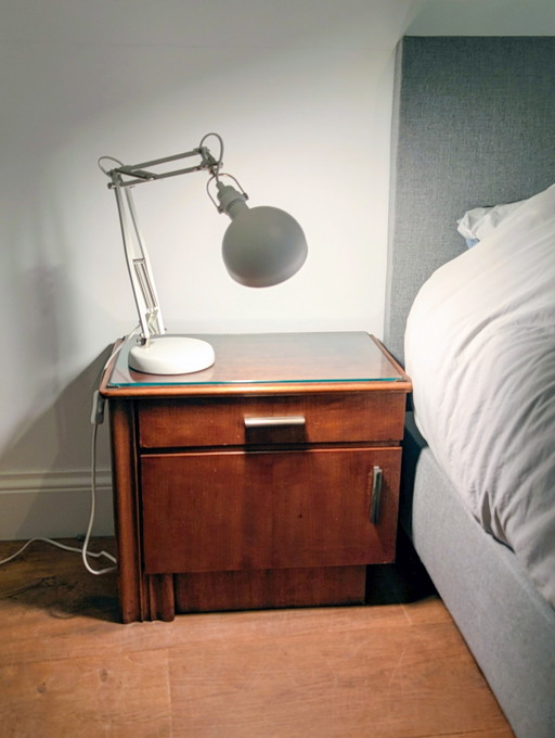 Art Deco nachtkastjes 2x vintage nachtkastje