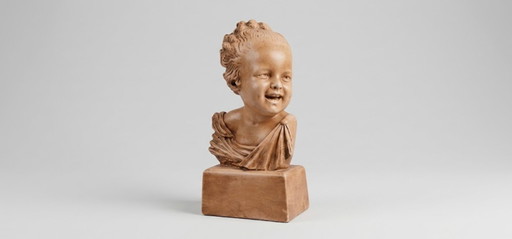 Busto di un Bambino che Ride, Colori Terracotta
