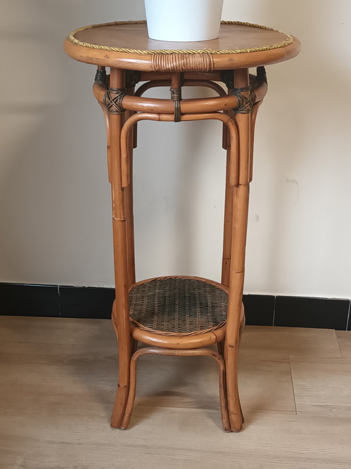 Tavolino rotondo in bambù