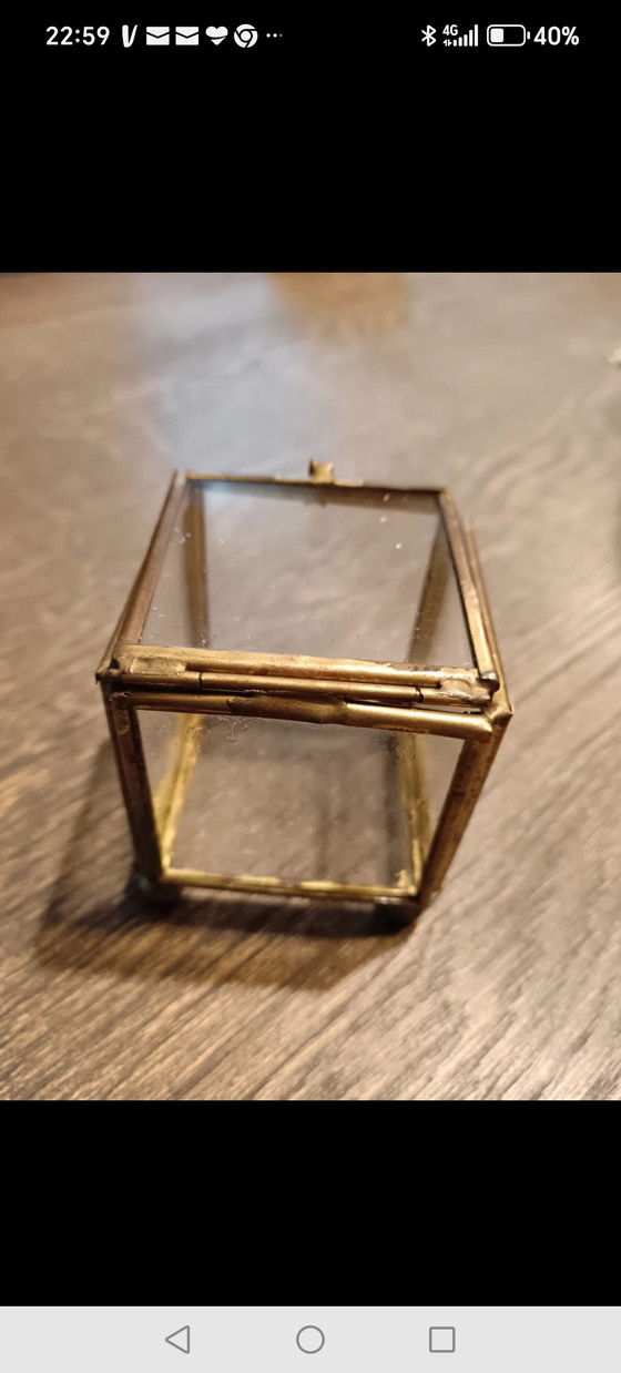 Image 1 of Messing- und Glasbox aus den 1970er Jahren