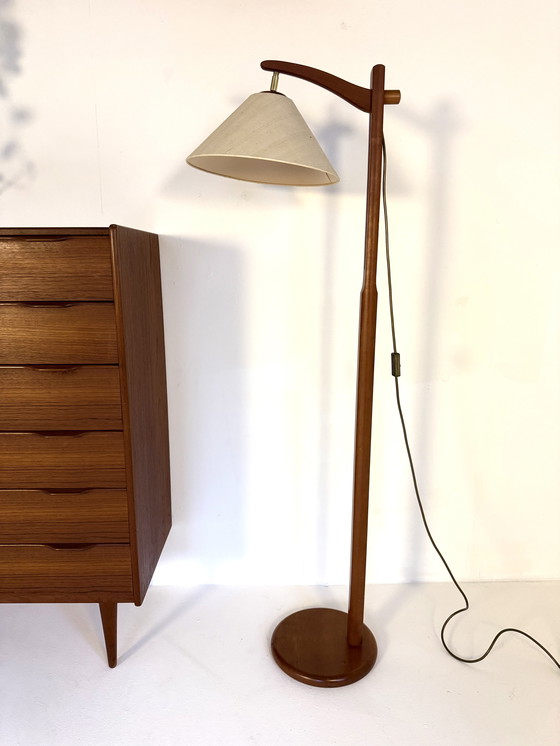 Image 1 of Lampada da pesca vintage in teak, Hustadt Leuchten '70