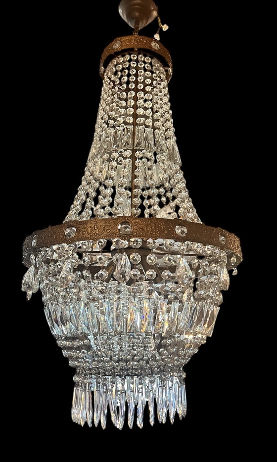 Image 1 of Antique crystal chandelier