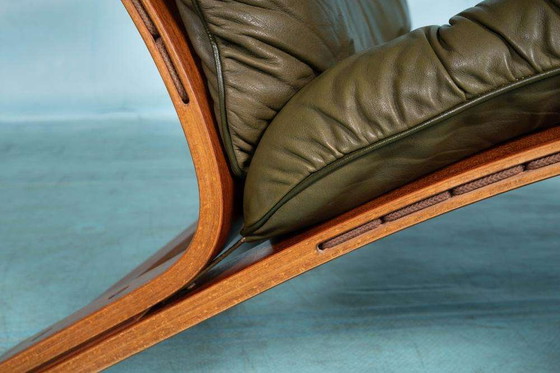 Image 1 of Midcentury leather armchair 60s space age lounge chair