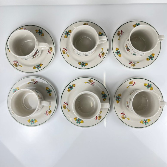 Image 1 of Set di tazze da caffè/tè natalizie per 6 persone , 1980