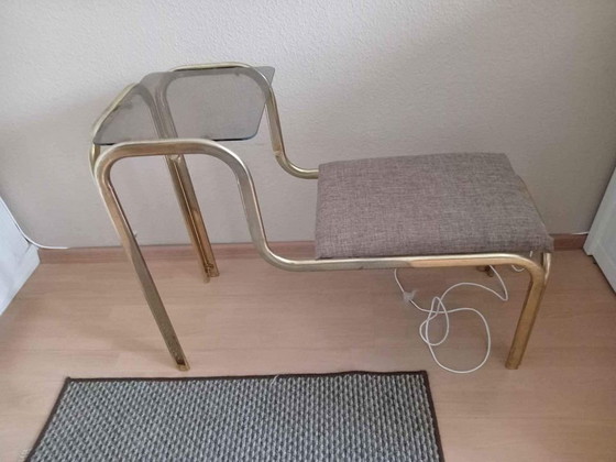 Banc en Laiton Vintage, années 1960 – Mid Century Modern (photo 6 of 6)