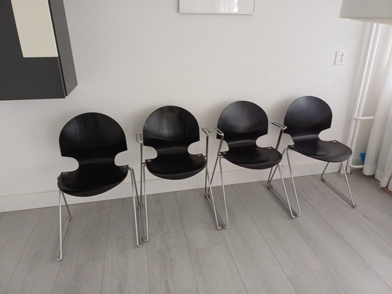 Fritz Hansen Dining Table With Chairs. – Dining set, Metal, Wood (photo 4 of 6)