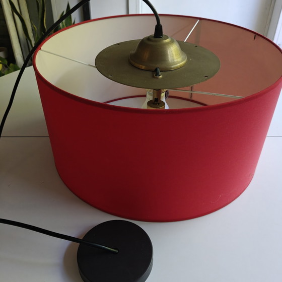 Image 1 of Lampada a sospensione Stéphane Davidts Ø40 cm – Paralume in tessuto rosso