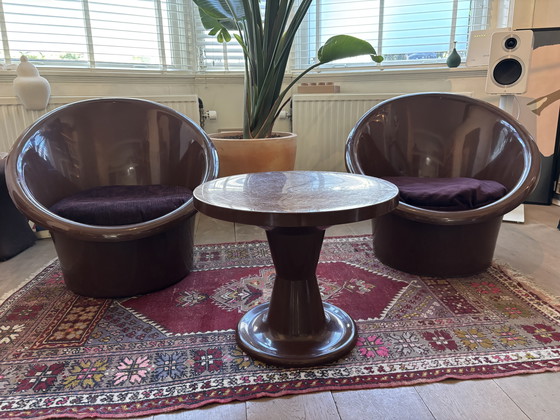 Image 1 of Fauteuil lounge et table d'appoint Skopa par Ole Gjerlov Knudsen & Torben Lind pour IKEA, années 1970