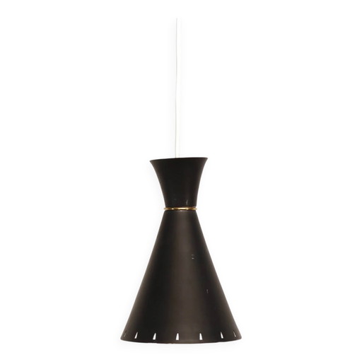 Vintage Diabolo pendant lamp by Svend Aage Holm Sorensen – hanglampen, Brass, Scandinavian