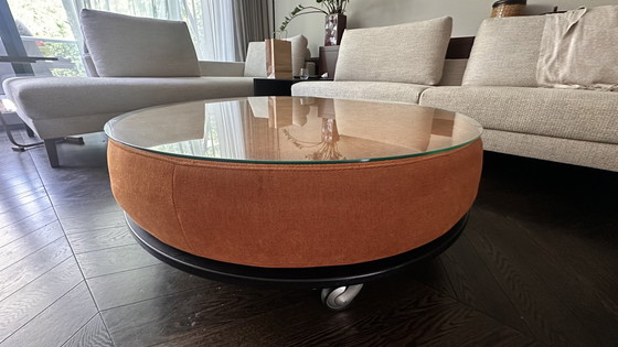 Image 1 of Runder multifunktionaler Couchtisch / Fußhocker