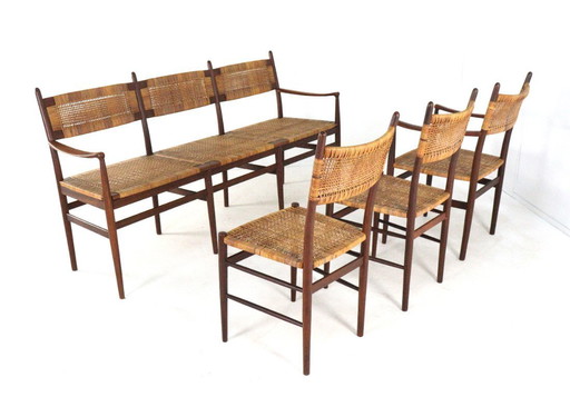 Ensemble de salle à manger vintage : chaises et banc