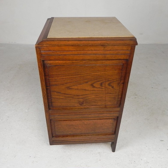 Art Deco nightstand with marble top, 1930s, Wood, Beige (photo 9 of 24)