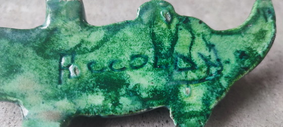 Image 1 of Crocodile Accolay en céramique émaillée