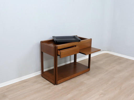 Angelo Mangiarotti for Molteni 4D Series solid wood Bar Cart 1970s
