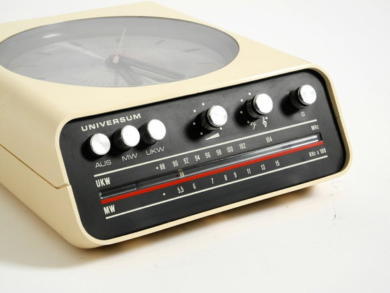 Image 1 of Original 1970s UNIVERSUM Wall Clock with Radio by Adriano Rampoldi for Quelle Versand Germany – Made in Italy