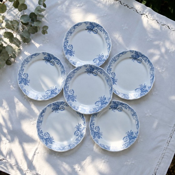 Image 1 of Antique flat plates from Nimy (Belgium), ironstone