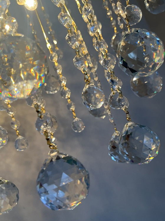 Vintage Swarovski Crystal Chandelier Pendant Lamp – Gold (photo 7 of 10)