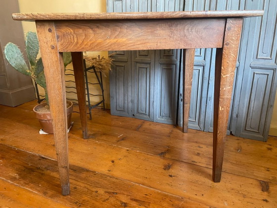 French Antique Walnut Side Table – Brass, Wood (photo 9 of 15)