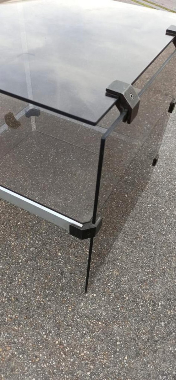 Image 1 of Vintage smoked glass side table