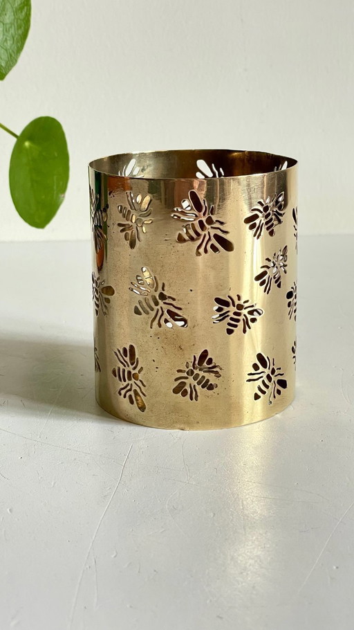 Brass Bee Candle Holder