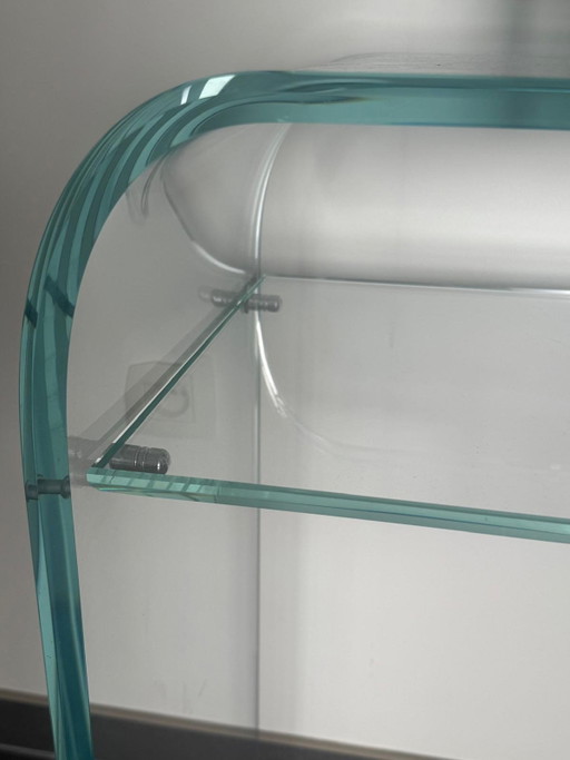 Console en verre courbé, design italien, SICA – Glass, Chrome (photo 2 of 10)