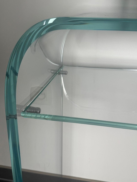 Console en verre courbé, design italien, SICA – Glass, Chrome (photo 2 of 10)