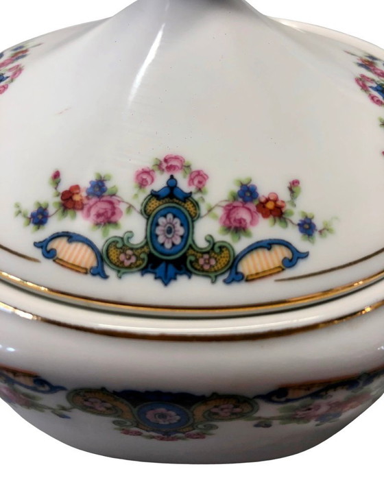 Image 1 of Vintage Thun Czechoslovakia Sugar & Creamer Set - Floral & Gold Trim - Circa 1970-1990