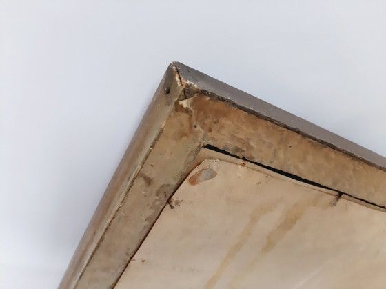 Image 1 of Stampa antica in legno con cornice, cavalli in inverno