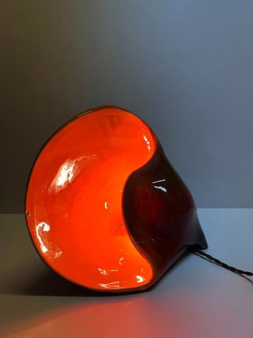 Vallauris ceramic seashell lamp. France, 1970s