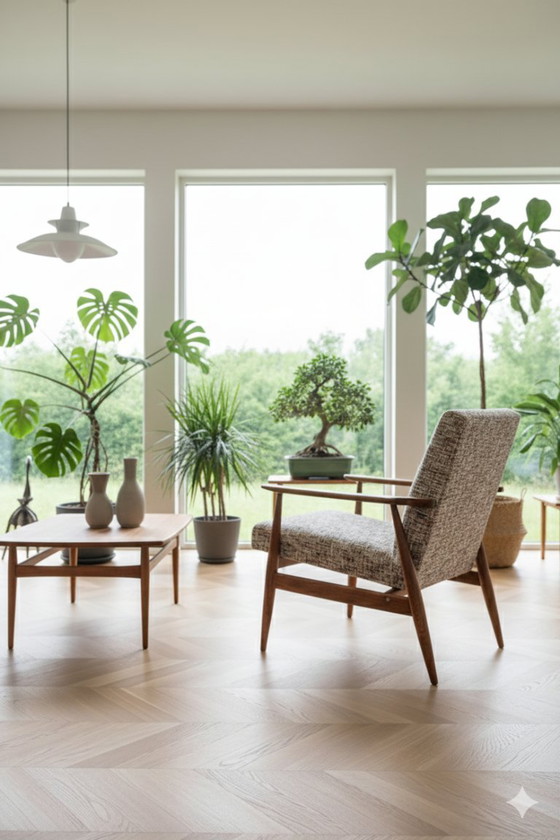 Image 1 of Scandinavische fauteuil veelkleurig gebreid boho-design van H.Lis ste