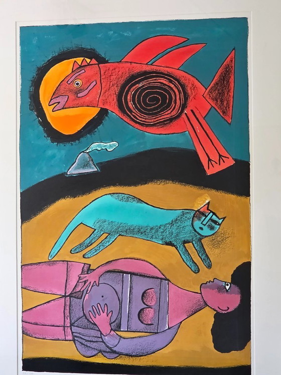 Image 1 of Corneille - Le grand Oiseau Du Desert & Le Reine Des Sables - 24/200 - 1999 - Firmado a mano