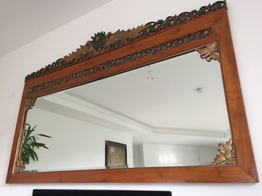 Italian Antique handcarved wood mirror