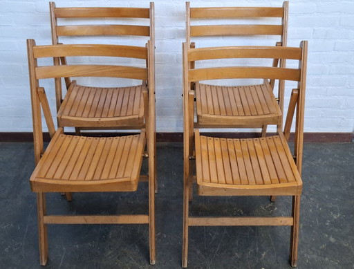4 sedie pieghevoli vintage – klapstoelen, Wood (photo 2 of 5)
